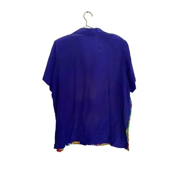 Diane Gilman 100% Silk Floral Design Sequins Blouse Size 2x paradise - Picture 3 of 4